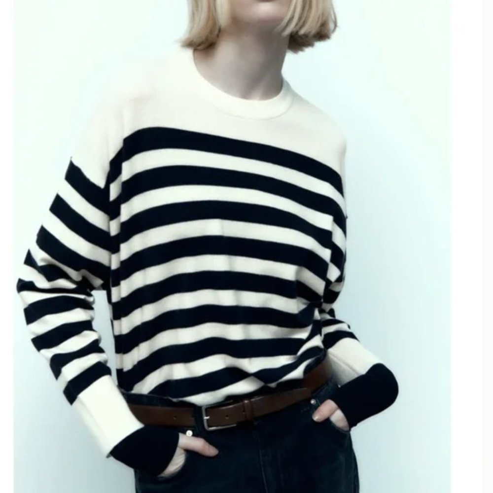 NWT Zara striped knit sweater - Picture 4 of 6